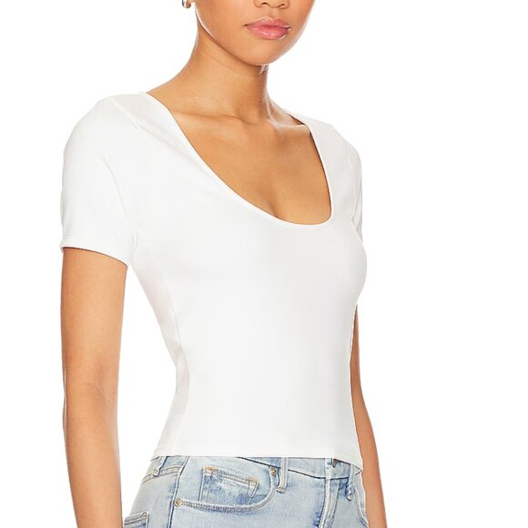 NWT Good American Scuba Scoop Crop Tee - Picture 3 of 7